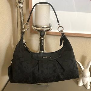 SOLD Coach Signature Canvas hobo in black